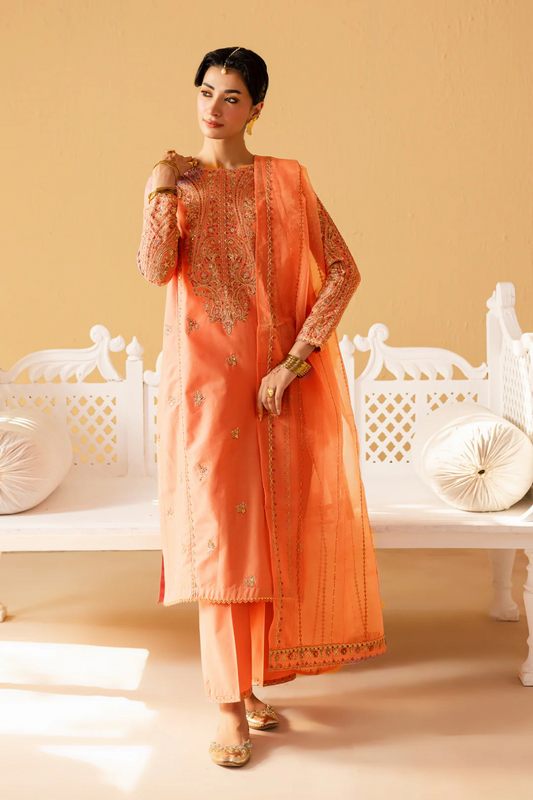 Pink Glam 3pc - Embroidered pure Khaddar Pret
