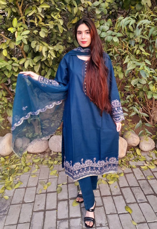Sequence khaddar Embroided Shirt