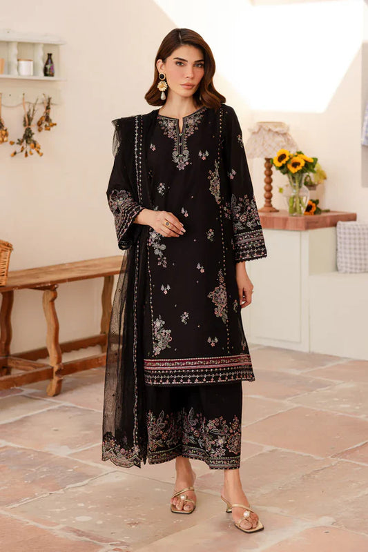 Elmira 3Pc - Embroidered Pure Khaddar Dress