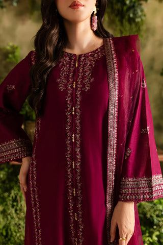 Jugnu 3Pc - Embroidered khaddar dress