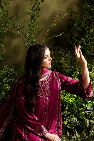 Jugnu 3Pc - Embroidered khaddar dress