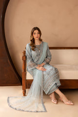 Raiha Pure Lawn With Breeze Net Dupatta 3pc Suit