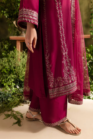 Jugnu 3Pc - Embroidered khaddar dress