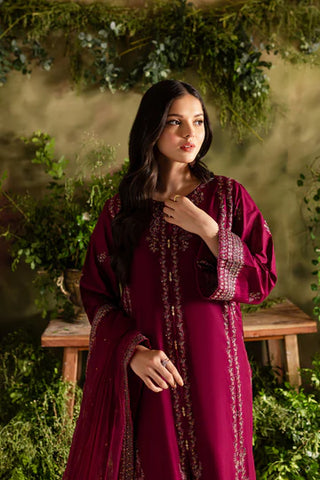Jugnu 3Pc - Embroidered khaddar dress