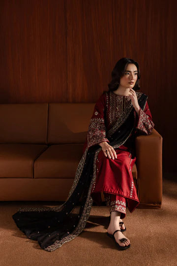 Lamar 3Pc - Embroidered Lawn Dress