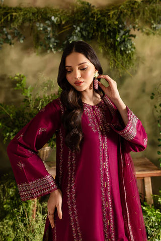 Jugnu 3Pc - Embroidered khaddar dress