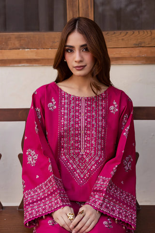 JAHAN Ara  Embroidery in Bold Pink