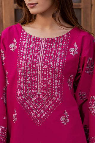 JAHAN Ara  Embroidery in Bold Pink