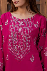 JAHAN Ara  Embroidery in Bold Pink