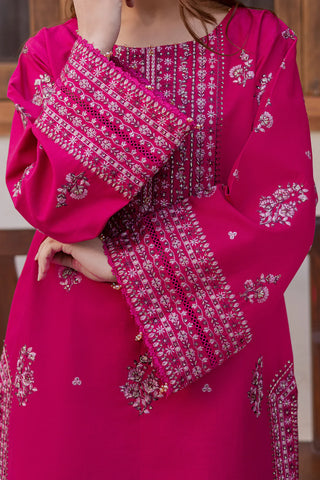 JAHAN Ara  Embroidery in Bold Pink