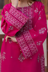 JAHAN Ara  Embroidery in Bold Pink