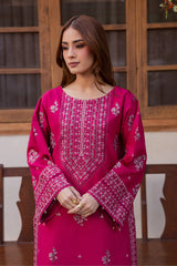 JAHAN Ara  Embroidery in Bold Pink