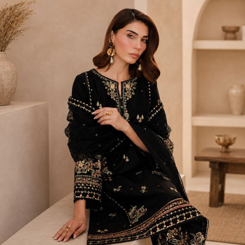 Elmira 3Pc - Embroidered Lawn Dress