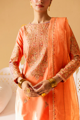 Pink Glam 3pc - Embroidered pure Khaddar Pret