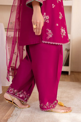 RUA 3Pc - Embroidered Solid Dress