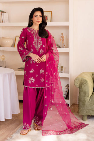 RUA 3Pc - Embroidered Solid Dress