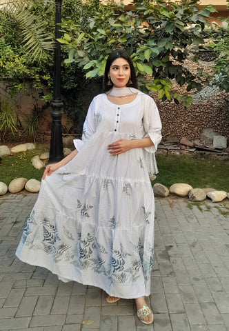 winter cotton  printed maxi