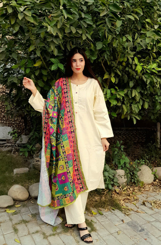 Plain Shirt With Pintex Multi Buttons