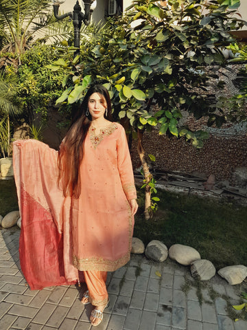 Embroidery work on shirt with Adda work