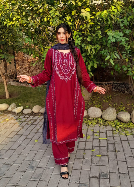 Sequence khaddar Embroided Shirt