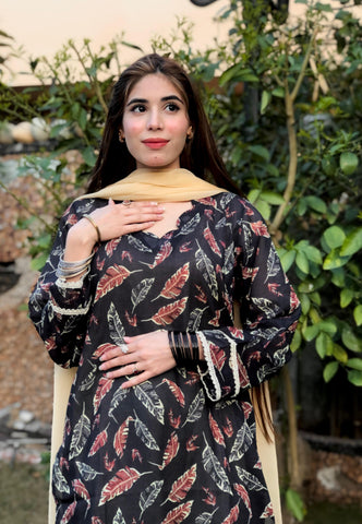 Printed Pure Lawn 3pcs Suit