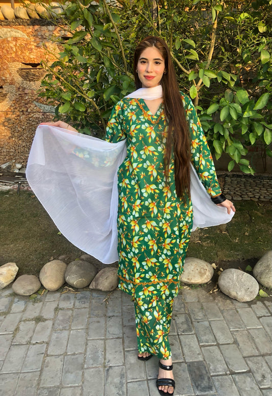 Printed Pure Lawn 3pcs Suit