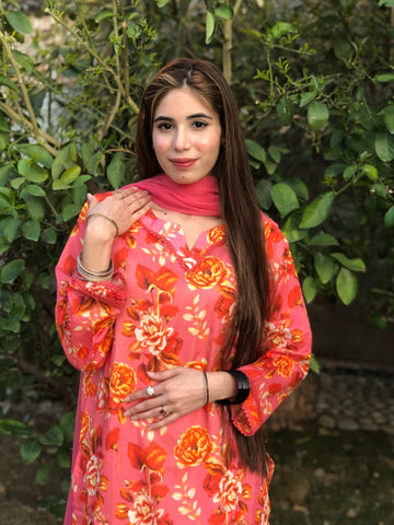Printed Pure Lawn 3pcs Suit