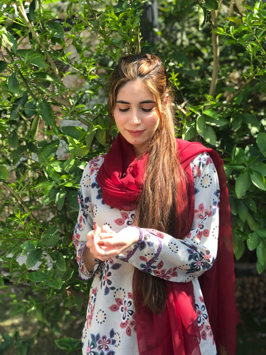 Printed Pure Lawn 3pcs Suit