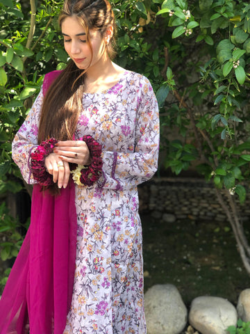 Printed Pure Lawn 3pcs Suit