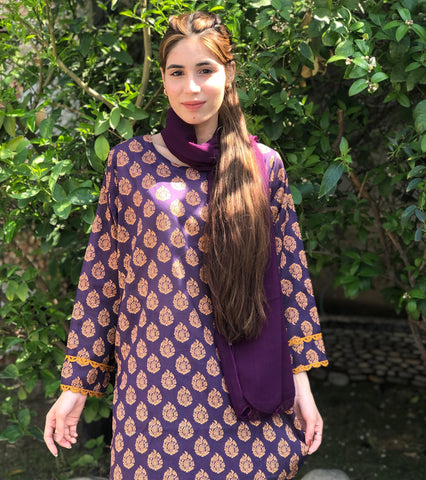 Printed Pure Lawn 3pcs Suit