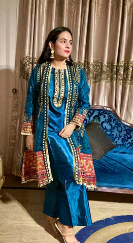 Pure Organza Gown Multi Embroidery