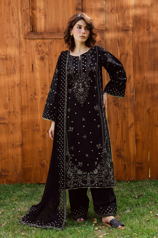 Aasfina 3Pc - Embroidered Lawn Dress