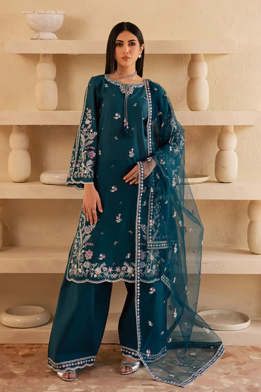 Amaan 3Pc - Embroidered Lawn Solid Dress