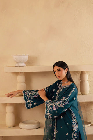 Amaan 3Pc - Embroidered Lawn Solid Dress