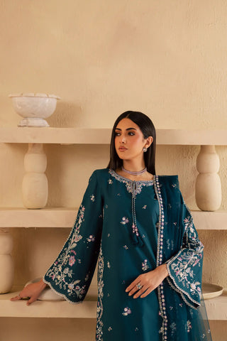Amaan 3Pc - Embroidered Lawn Solid Dress