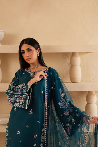 Amaan 3Pc - Embroidered Lawn Solid Dress