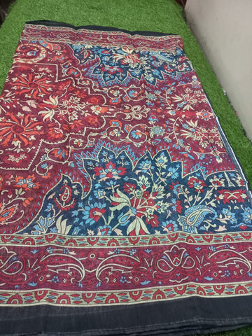 Red Cruz 3Pc - Embroidered Lawn Dress With Plain Farshi Shalwar or embroided farshi trouser