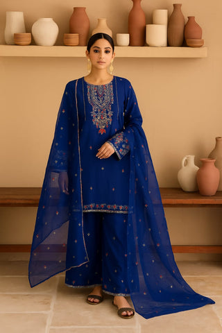 Claudette 3Pc - Embroidered Premium Khaddar Dress