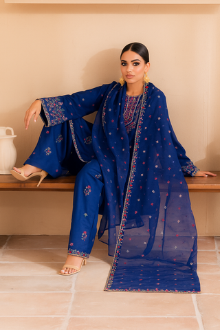 Claudette 3Pc - Embroidered Premium Khaddar Dress