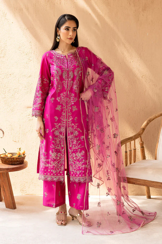 Dastak 3Pc - Embroidered Winter Cotton Dress