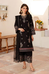 Elmira 3Pc - Embroidered  Pure Khaddar Dress