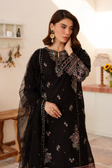 Elmira 3Pc - Embroidered  Pure Khaddar Dress