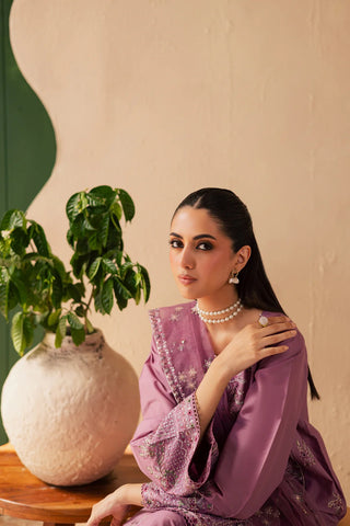 Lilac Glam 3Pc - Embroidered Premium lawn Dress