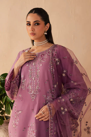 Lilac Glam 3Pc - Embroidered Pure Khaddar Dress
