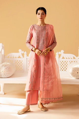 Pink Glam 3pc - Embroidered pure Khaddar Pret