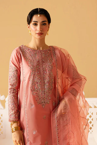 Pink Glam 3pc - Embroidered pure Khaddar Pret
