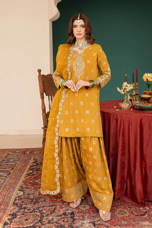 Sona 3Pc - Embroidered Khaddar Dress
